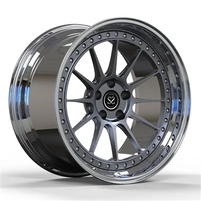 Llantes de 5 x 114,3 que s'adapten a llantes d'aliatge forjat de 2 peces de Mustang GT500 Big Lip Custom Polish escalonades de 19 i 21 polzades