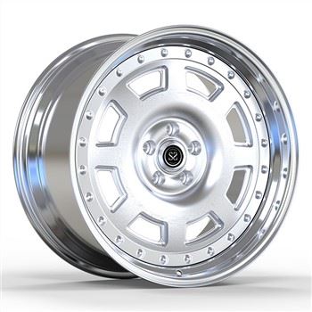 SSJK2112 Personalitzat 19 20 21 22 polzades 2-PC Llantes forjades aptes per Audi R8 5x112 Plata Mat + Raspall Cara