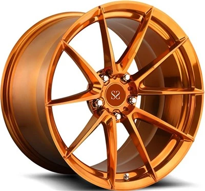 Per a Audi Rs de 18 19 20 21 22polzades 1-pc llantes d'aliatge forjat 5x112 5x120 llantes personalitzades de cara de màquina taronja